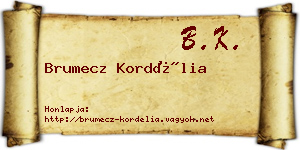 Brumecz Kordélia névjegykártya